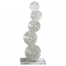 Cantilevered clear Murano glass sculpture 
